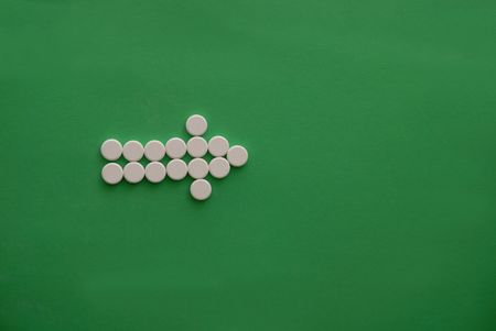 tablets in arrow formation の写真素材
