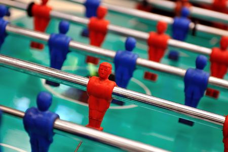 A game of table soccerの写真素材