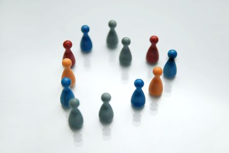 Concept of a multi-colored crowdの写真素材
