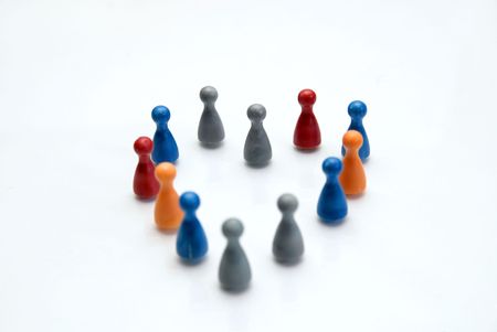 Concept of a multi-colored crowdの写真素材