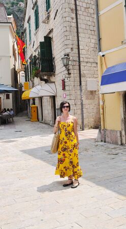 tourist relax and have fun at dubrovnik on adreatic sea at summer vacationの写真素材