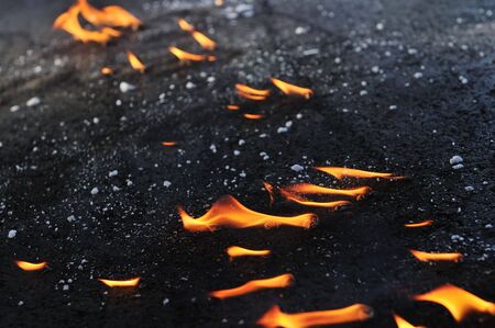 abstract fire background with flames の写真素材
