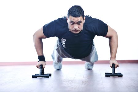 man fitness personal trainer in sport clubの写真素材
