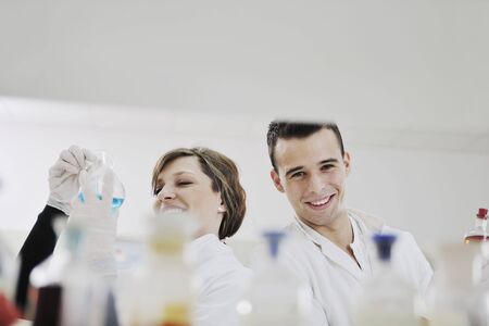 young students in bright lab