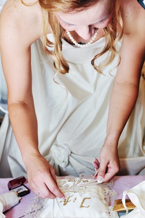 beautiful bride on wedding ceremony の写真素材