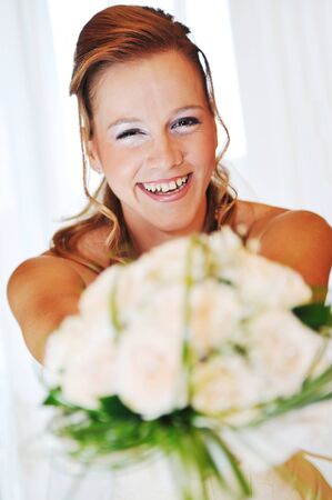 beautiful bride on wedding ceremony の写真素材