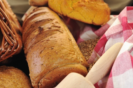 fresh healthy natural  bread food group in studio on table