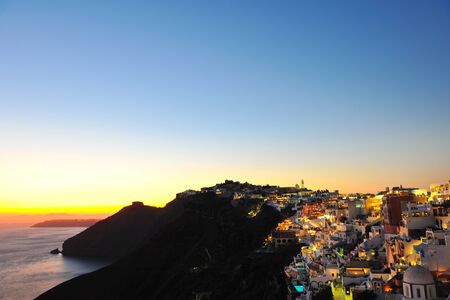 summer vacation on beautiful vulcanic island santorini at greeceのeditorial素材