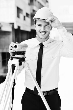 business man Architect engineer manager at construction site projectの写真素材