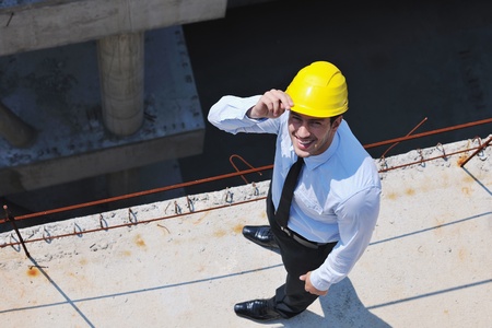 Construction Project business man Architect engineer manager at construction siteの写真素材