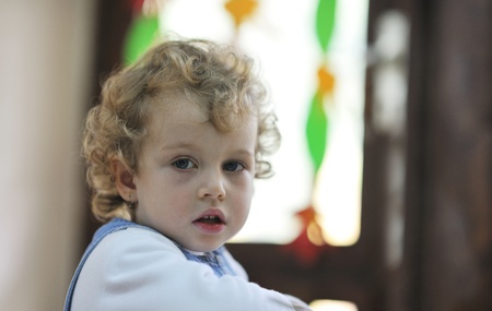 happy child kids group have fun and play at kindergarden indoor preschool education concept with  teacherの写真素材