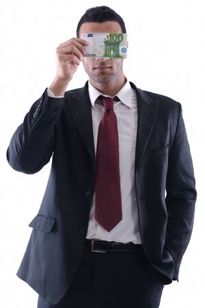 Business man holding moneyの写真素材