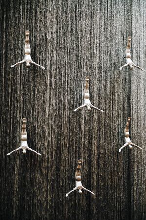 waterfall wit abstract people figures artの写真素材