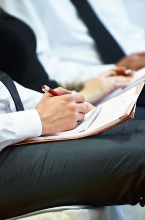 business people group have education leasson on seminar training event at small bright office...