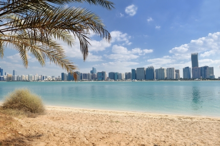 modern arabic City Abu Dhabi  Landscape and cityscape panoramaの写真素材