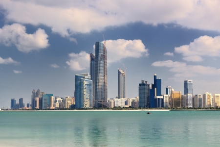 modern arabic City Abu Dhabi  Landscape and cityscape panoramaの写真素材