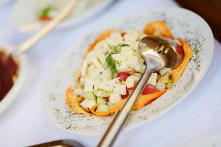 Catering food in dish at a wedding partyの写真素材