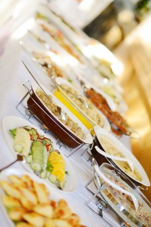 Catering food in dish at a wedding partyの写真素材