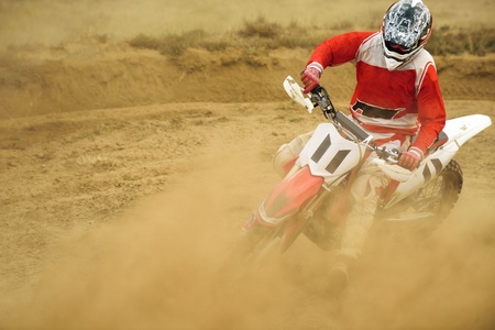 motocross bike in a race representing concept of speed and power in extreme man sport