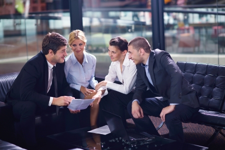 business people shaking hands make deal and sign contract