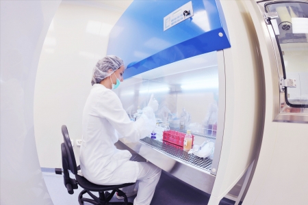group of scientists working at the laboratoryの写真素材
