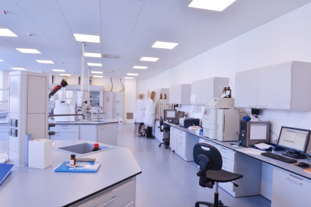 medical and health bright lab laboratory indoor with instruments test tubesの写真素材