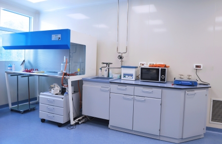 medical and health bright lab laboratory indoor with instruments test tubesの写真素材