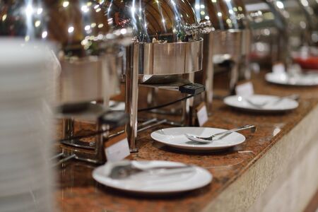 catering buffet food indoor in luxury restaurant with meat colorful fruits  and vegetables