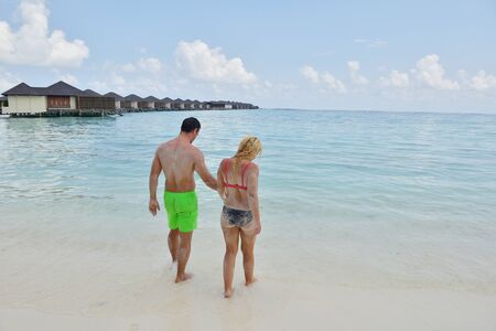 happy young  couple at summer vacation have fun and relax at beautiful sunny  dayのeditorial素材