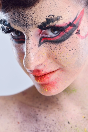 Beautiful Woman With Luxury Makeup smilingの写真素材