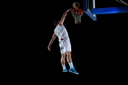 basketball game sport player in action isolated on black background