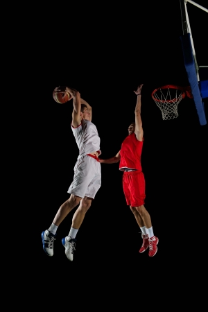 basketball game sport player in action isolated on black background