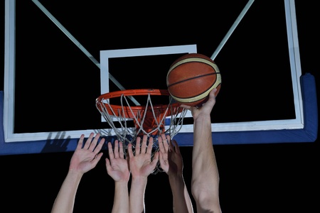 basketball game sport player in action isolated on black background