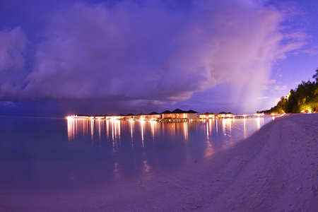 tropical beach nature landscape scene with white sand at summerの写真素材