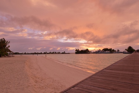 tropical beach nature landscape scene with white sand at summerの写真素材