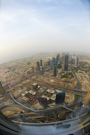 dubai city skyline   main road and new skyscrapers at sunsetのeditorial素材