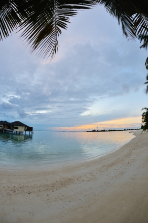 tropical water home villas resort  on Maldives island at summer vacationのeditorial素材