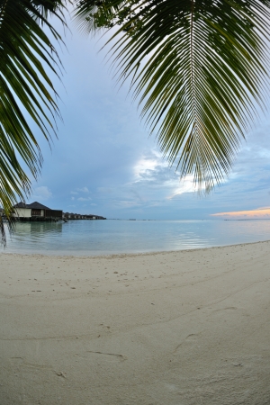 tropical water home villas resort  on Maldives island at summer vacationのeditorial素材