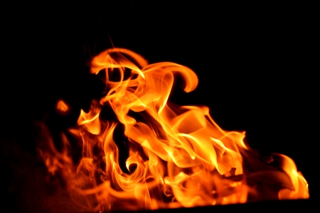 fire flame pater frame on black の写真素材