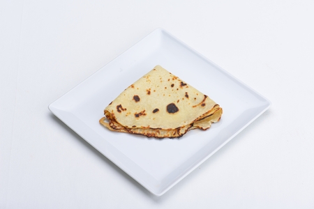 Pancakes with fresh strawberry jam closeup  isolated on whize background healthy organic food...
