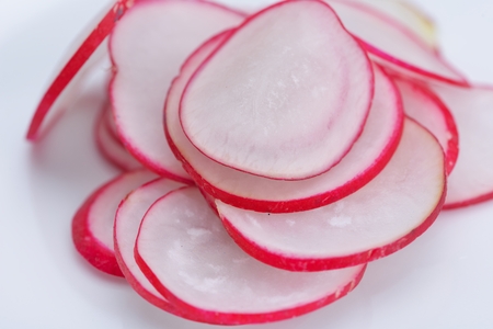 fresh organic eco vegetable salad,close-up isolated on whiteの写真素材