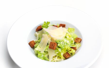 fresh organic eco vegetable salad,close-up isolated on whiteの写真素材