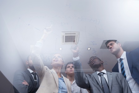 young business people group have meeting and working in modern bright office indoorの写真素材