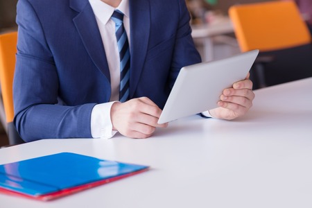 young business people group have meeting and working in modern bright office indoorの写真素材