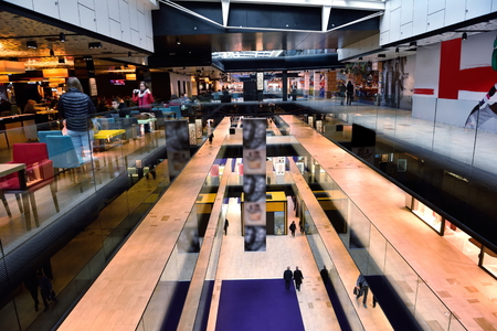 modern bright shopping mall indoor architectureのeditorial素材