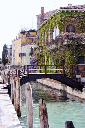venice, beautiful romantic italian city on sea with great canal and gondolasの写真素材
