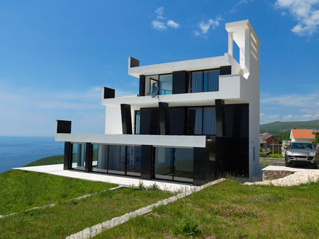 External view of a contemporary house modern villaの写真素材
