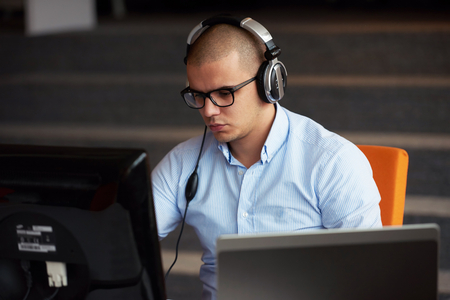 startup business, software developer working on computer at modern officeの写真素材