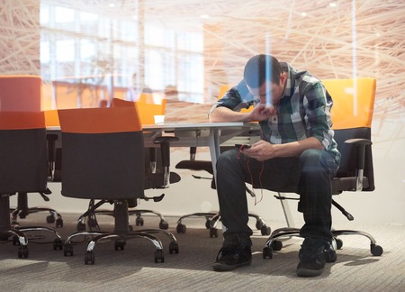 startup business, software developer working on computer at modern officeの写真素材