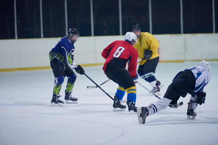 ice hockey sport players in action, business comptetition concpetの写真素材